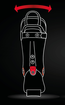 Nordica Speedmachine 3, dettaglio del gambetto