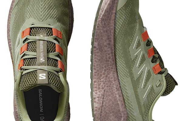 Foto di dettaglio della tomaia della scarpa Aero Blaze 3 Grvl GTX di Salomon